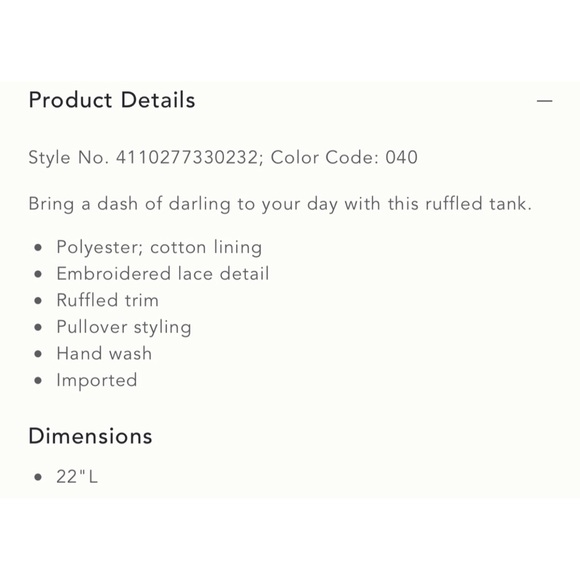 Anthropologie Ruffled Lace Tank - BLUE - NWT - XL - Picture 11 of 11